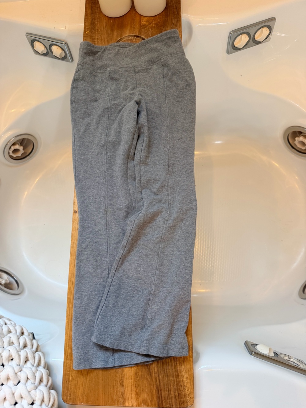 art class girls 6/7 Heather Gray knit flare pants
